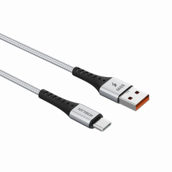 Hytech Hy-X431 1M 3A Type-C &Ouml;Rg&Uuml;L&Uuml; Silver Gri Data + Şarj Kablosu