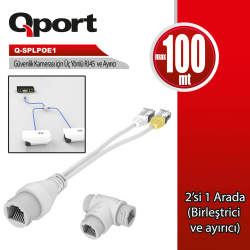 Q-Port Poe Splitter 2 In 1 Ağ Konnekt&Ouml;R&Uuml; + 3 Yollu&Nbsp;Rj45&Nbsp;Konnekt&Ouml;R&Uuml; (Q-Splpoe1)