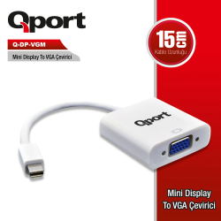 Qport Mini Display To Vga &Ccedil;Evi̇ri̇ci̇ (Q-Dp-Vgm)